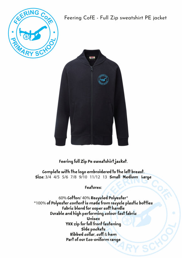 Feering CofE PE Sweat top (full zip)