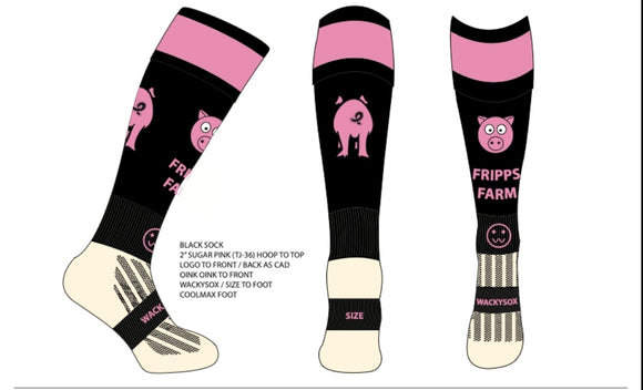 Fripps Farm 'Oink Oink' Socks - Black/Pink
