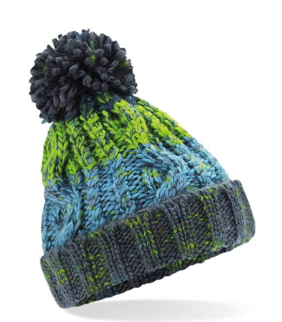 Electric Grey corkscrew Bobble hat