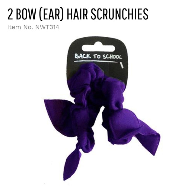 Purple Bow Hair Scrunchies